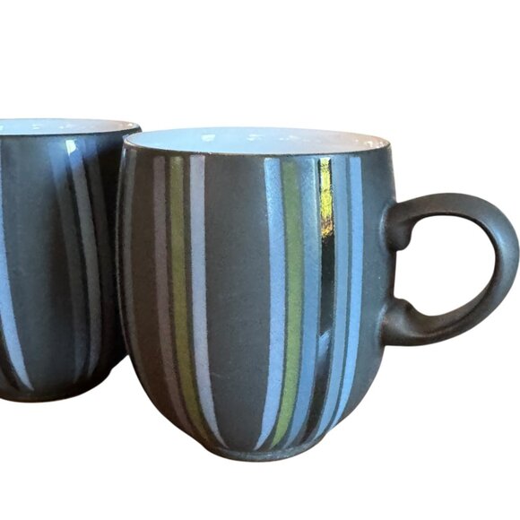 Denby-Langley Jet Stripes Pattern Mugs Set 2 Discontinued Replacements Additions - Picture 8 of 16